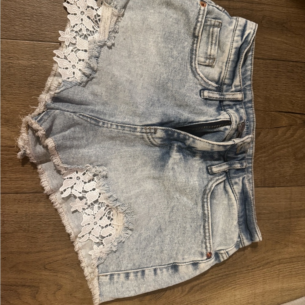 Wild Fable Denim Shorts with Lace Trim